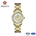 Fashion Vogue Rose Gold Plated Stainless Steel Case Back Wrist Watch